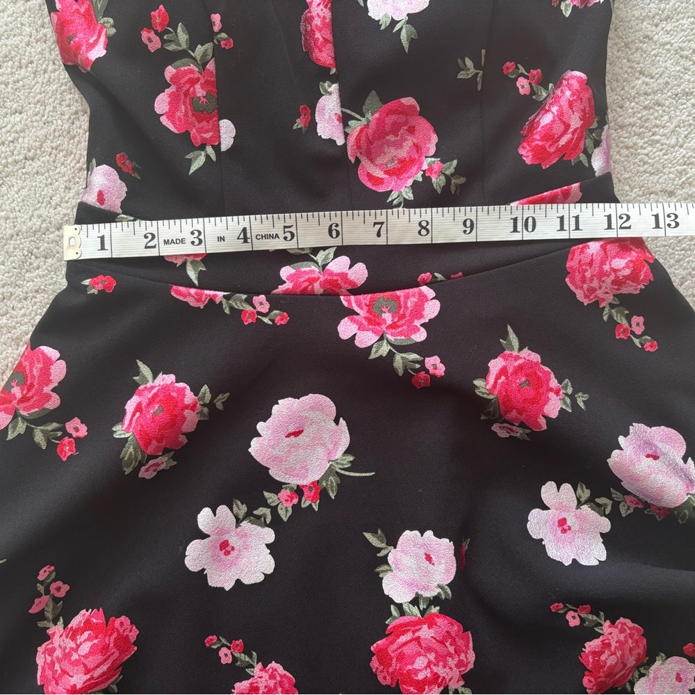 B. Smart Black and Pink Floral Mini Dress size 7 - Picture 5 of 8